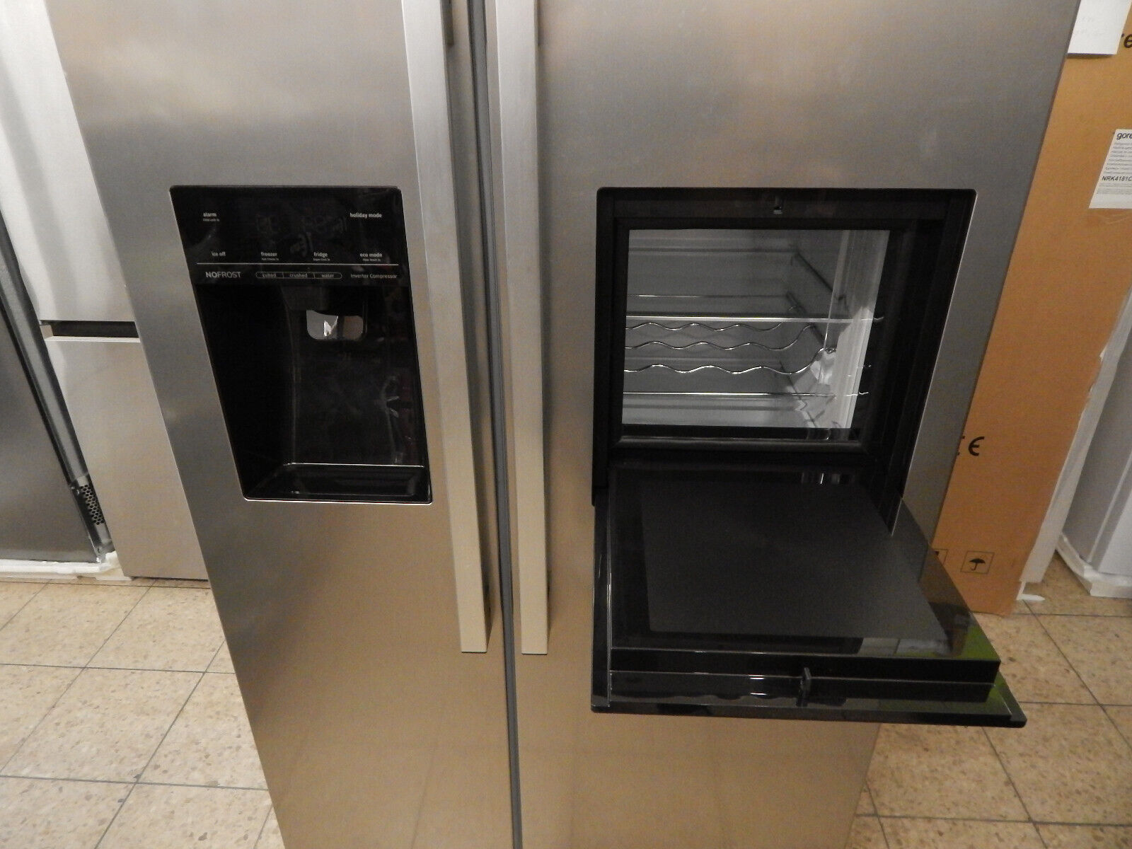Gorenje Side-by-Side NRS9EVXB1 Kühlschrank Edelstahl Eis-/Wasserspender NoFrost