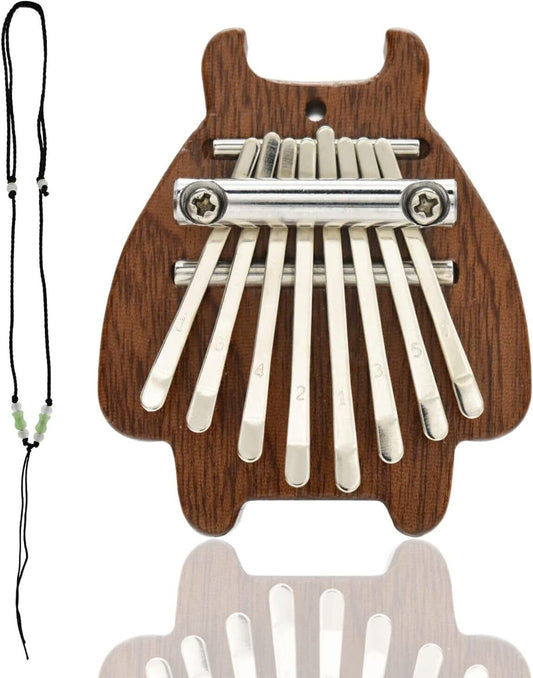 2 mal Mini-Kalimba mit 8 Tasten Schlüssel  Piano Tragbares,Daumen Klavier