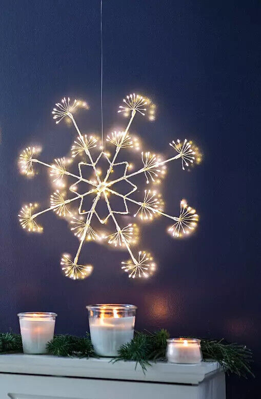 LED-Dekohänger Eisstern, 215 LED Advent Deko Weihnachtsdeko Dekoration Hängedeko
