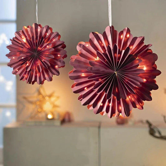 LED Hängedeko Schneeflocke Berry Farbe XL Ø 42,5 cm Papier Dekoration