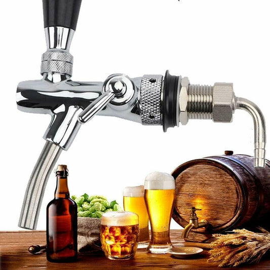 Bierzapfhahn Einstellbare G5/8 Gewinde Bierhahn Chrome Fassbierhahn, Einstellbar