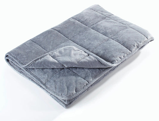 Orbisana Gewichtsdecke 7 kg, 135 x 200 cm Decke Schlafdecke zum Entspannen Grau