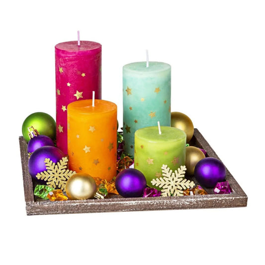 Kerzenset Colorful Christmas