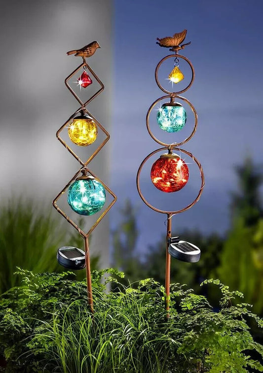 2er solar Gartenstecker Leuchte "Ornamente"