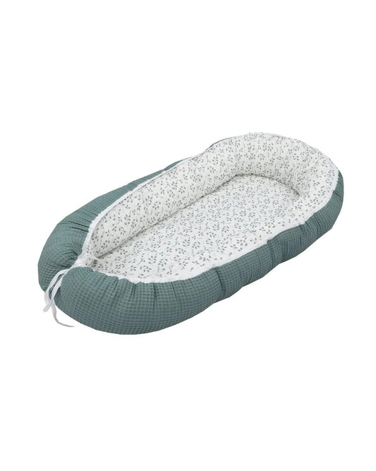 Babynest & Kuschelnest (55x95 cm) Floral-Grün