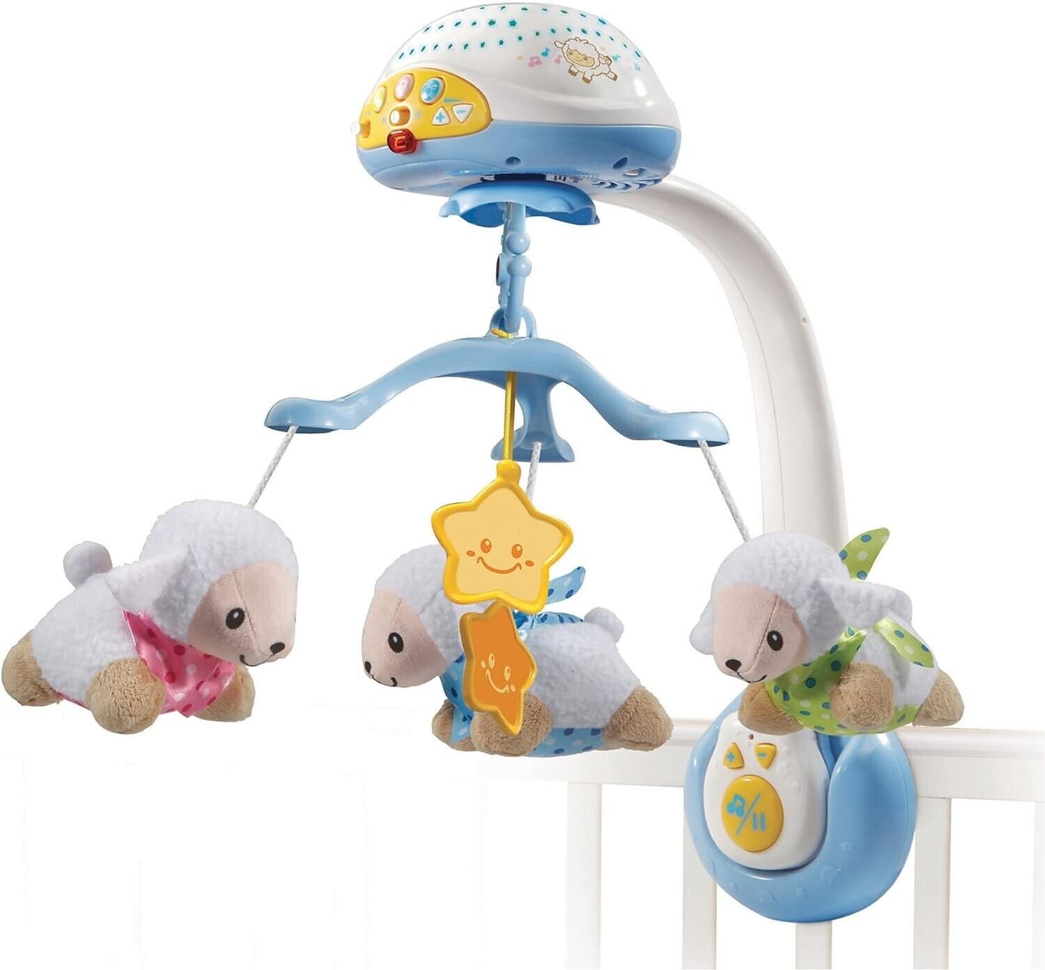 VTech Baby Schäfchen-Mobile – Buntes Mobile mit Plüsch-Schäfchen, Musik, Lichtpr